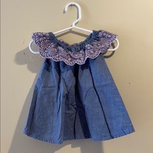 Off the shoulder baby girl jean dress